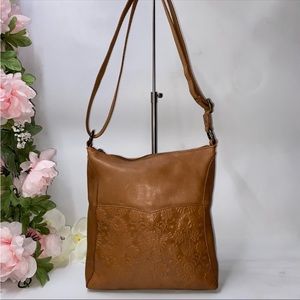 Gorgeous The sak Lucia Tooled Leather Crossbody Camel Medium